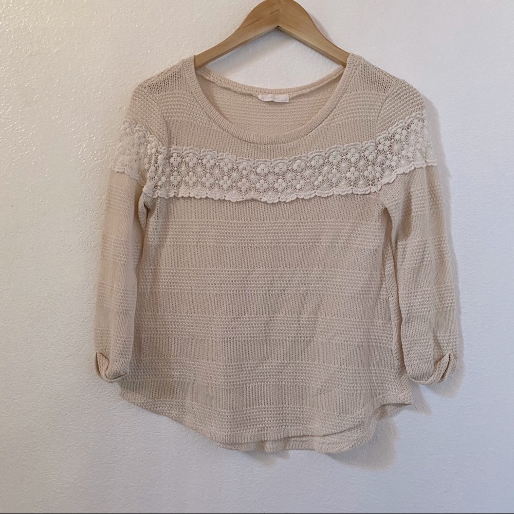 Lush cute embroidered pullover sweater small